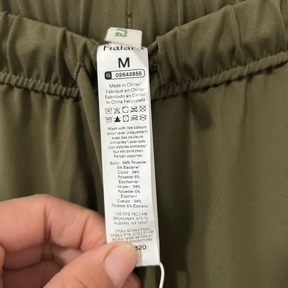 Mid Rise Elastic Waistband Drawstring Pocket Palazzo Flowy Wide Leg M - Picture 3 of 5